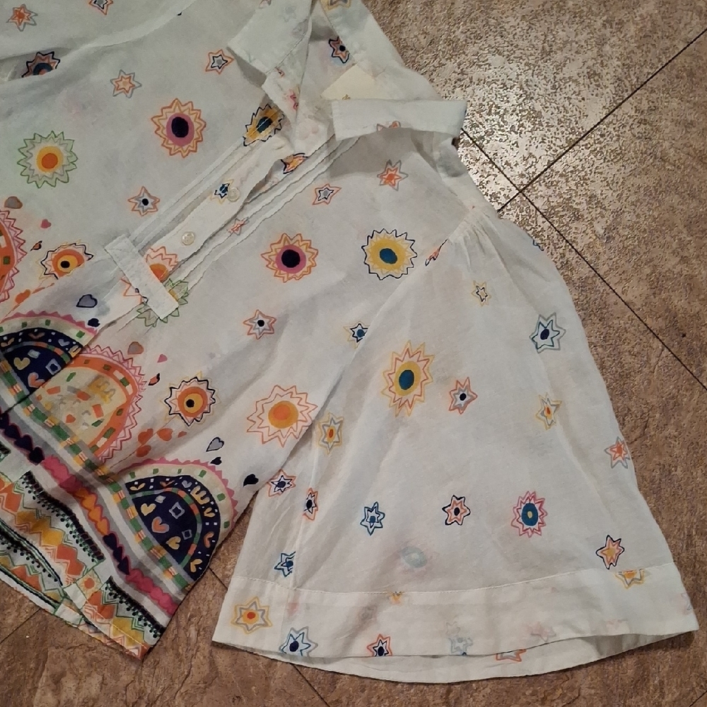 Anthropologie Maeve White Floral Blouse - Picture 5 of 9